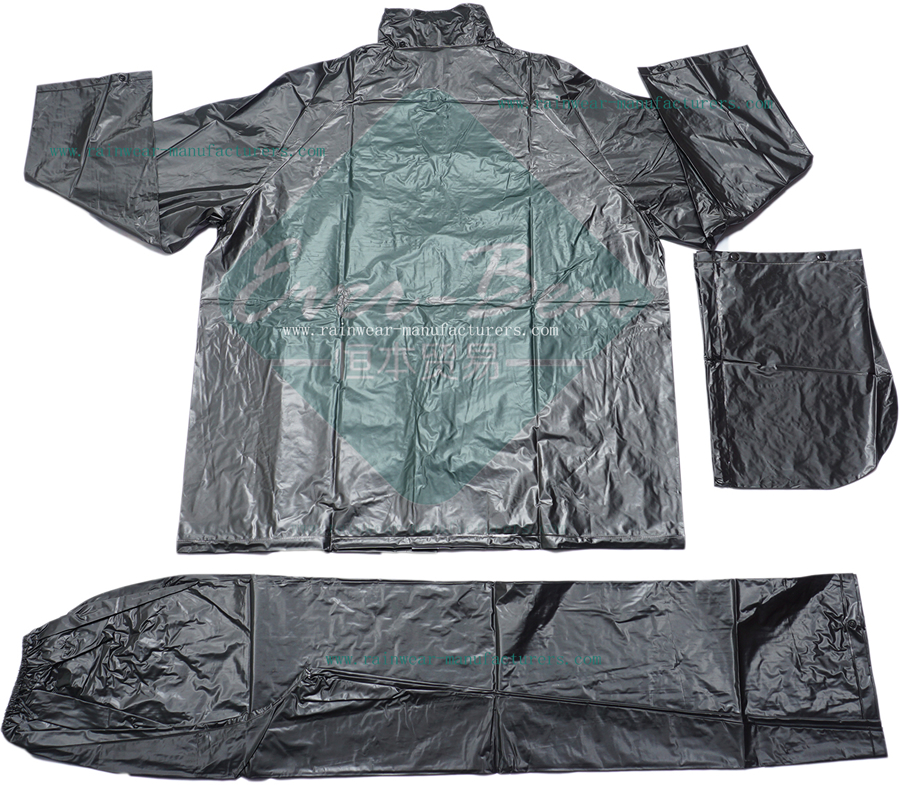 PVC Motorcycle Rain Gear for Men-Black Rain Gear